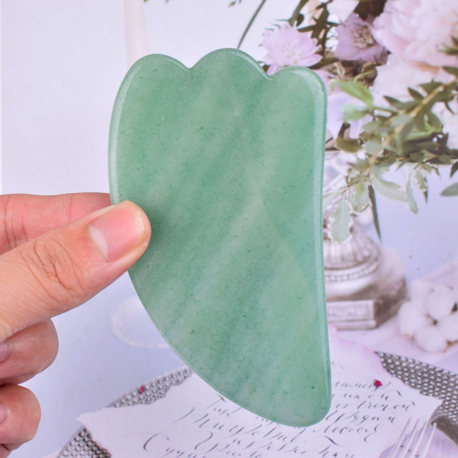 Natural Stone Crystal Jade Gua Sha Facial Massage Board