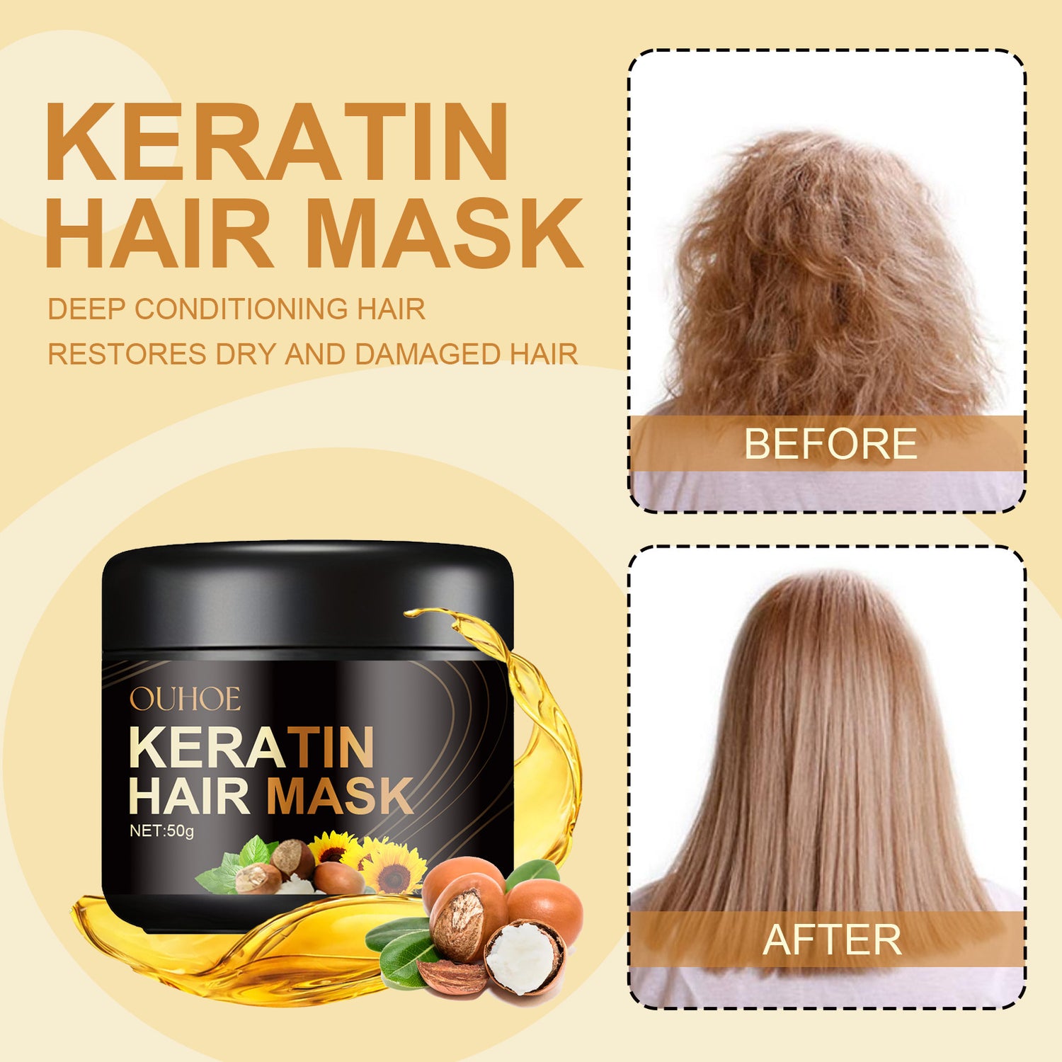 Deep Nourishing Hair Repair Mask for Soft Hair