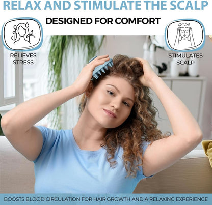 Silicone Scalp Massager Shampoo Brush for Wet and Dry Hair
