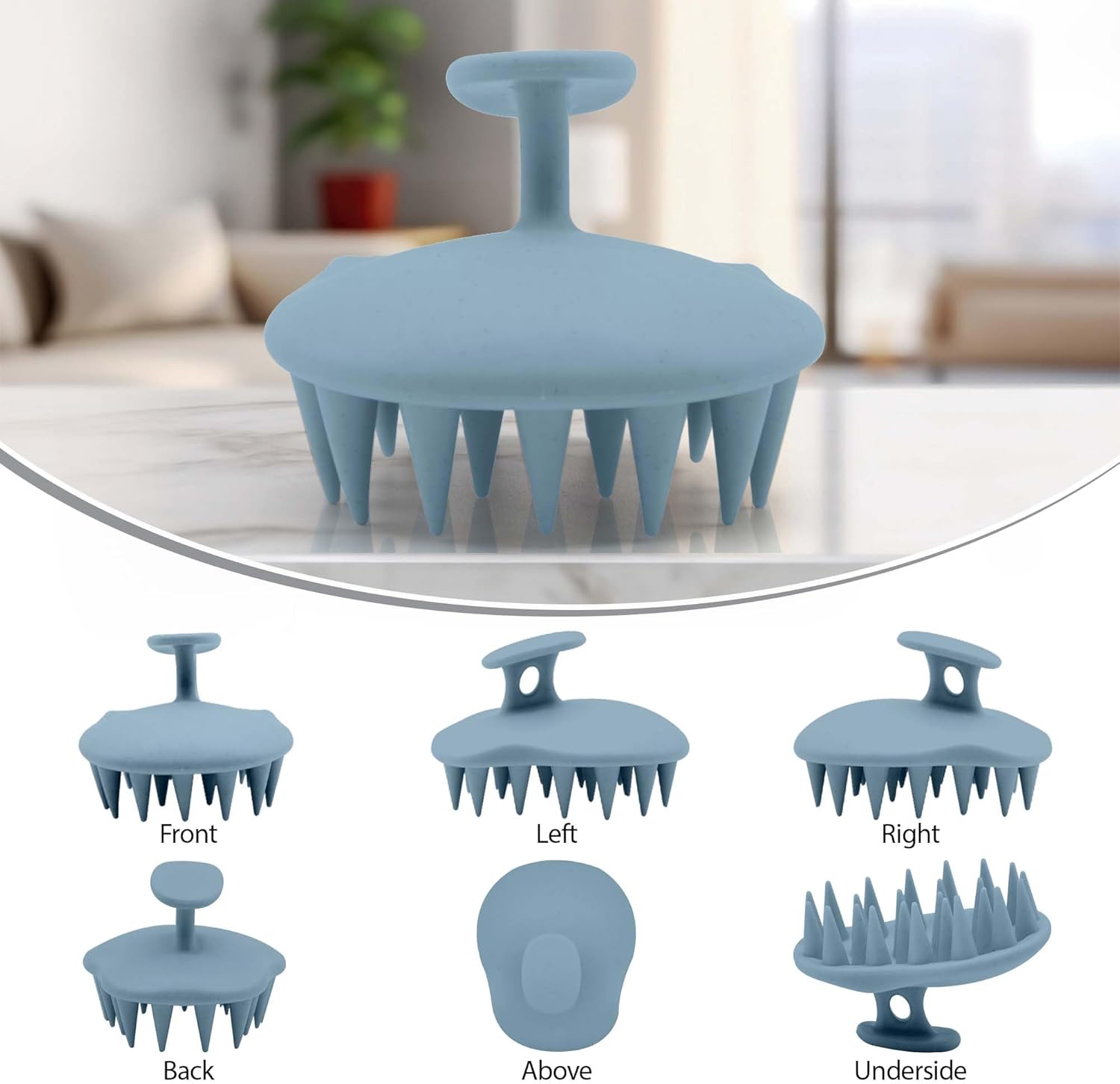 Silicone Scalp Massager Shampoo Brush for Wet and Dry Hair